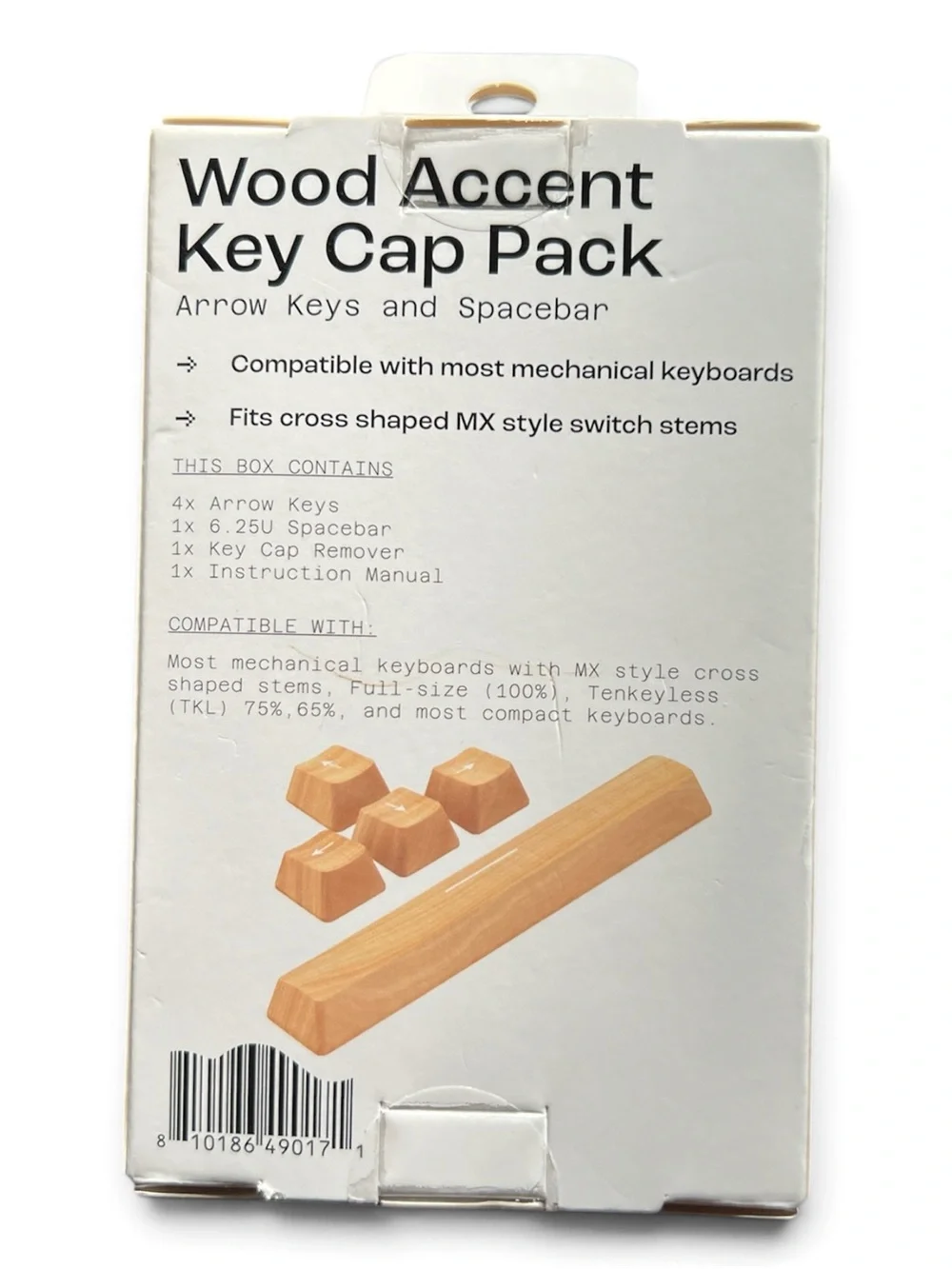 5 for $15 North Wood Grain Accent Key Cap Pack - Mechanical Keyboard Accessories